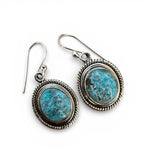 Number 8 Turquoise Solid 925 Sterling Silver Earrings
