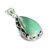Green Onyx & Peridot Solid 925 Sterling Silver Pendant