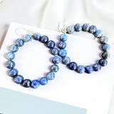 Blue Lapis Lazuli beaded Solid 925 Sterling Silver Earrings
