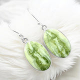 Serpentine Solid 925 Sterling Silver Earrings