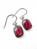 Ruby Solid 925 Sterling Silver Earrings