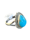 Kingman Turquoise Solid 925 Sterling Silver Ring 7.5