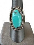 Kingman Turquoise Solid 925 Sterling Silver Ring 9