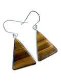 Tiger Eye Solid 925 Sterling Silver Earrings