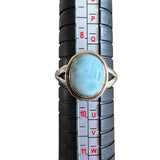 Caribbean Larimar Solid 925 Sterling Silver Ring 9
