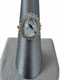 Black Rutilated Quartz Solid Sterling Silver Ring 7