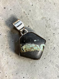 Black Jack Turquoise Solid 925 Sterling Silver Pendant