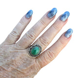 Malachite Solid 925 Sterling Silver Ring 8.5
