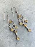 Gold Rutilated Quartz Solid 925 Sterling Silver Earrings