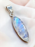 Rainbow Moonstone Solid 925 Sterling Silver Pendant