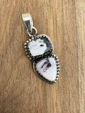 White Buffalo Solid 925 Sterling Silver Pendant