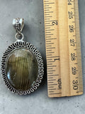 Labradorite Silver Overlay Pendant