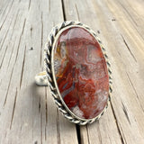 Crazy Lace Agate Solid 925 Sterling Silver Ring 8.5
