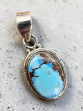 Golden Hills Turquoise Solid 925 Sterling Silver Pendant