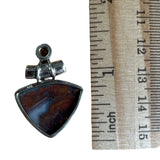 Cady Mountain Agate & Citrine Solid 925 Sterling Silver Pendant