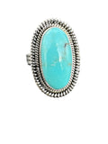 Kingman Turquoise Solid 925 Sterling Silver Ring 8