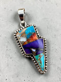 Lightning Bolt Kingman Trifecta Solid 925 Sterling Silver Pendant