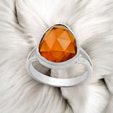 Padparadscha Sapphire Solid 925 Sterling Silver Ring 7.5
