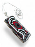 Fordite Solid 925 Sterling Silver Pendant with 18 inch chain necklace