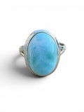 Caribbean Larimar Solid 925 Sterling Silver Ring 6