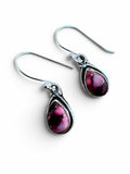 Kingman Red Rose Dahlia Solid 925 Sterling Silver Earrings