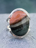 Polychrome Jasper Solid 925 Sterling Silver Ring 8