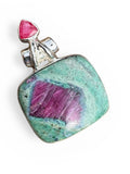 Ruby Fuchsite & Ruby Solid 925 Sterling Silver Pendant
