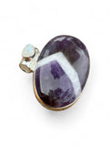 Chevron & Rainbow Moonstone Solid 925 Sterling Silver Pendant