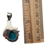 Fox Mine Turquoise Solid 925 Sterling Silver Pendant