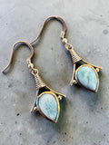 Caribbean Larimar Solid 925 Sterling Silver Earrings