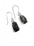 Rough Tektite Solid 925 Sterling Silver Earrings