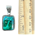 Chrysocolla Malachite Solid 925 Sterling Silver Pendant