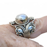 Pearl Solid 925 Sterling Silver Ring 8.5