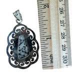 Black Tourmaline in Quartz Solid 925 Sterling Silver Pendant
