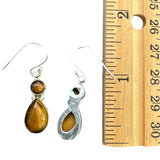 Tiger Eye Solid 925 Sterling Silver Earrings