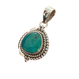 Fox Mine Turquoise Solid 925 Sterling Silver Pendant