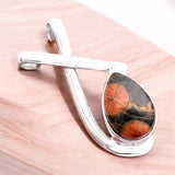 Peanut Obsidian Solid 925 Sterling Silver Pendant