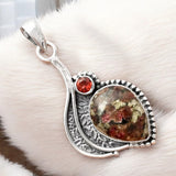 Eudialyte & Garnet Solid 925 Sterling Silver Pendant