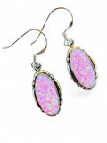 Pink lab Opal Solid 925 Sterling Silver Earrings