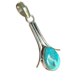 Persian Turquoise with Pyrite Solid 925 Sterling Silver Pendant
