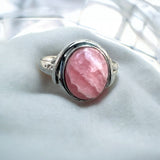 Rhodochrosite Solid 925 Sterling Silver Ring 9