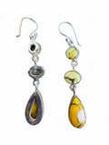 Kingman Honey Dahlia Solid 925 Sterling Silver Earrings