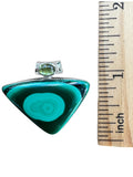 Malachite & Peridot Solid 925 Sterling Silver Pendant