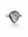 Rough Aquamarine Solid 925 Sterling Silver Ring 9.5