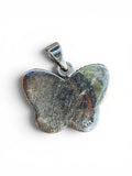 Butterfly Checkerboard Solid 925 Sterling Silver Pendant