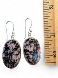 Rhodonite Solid 925 Sterling Silver Earrings