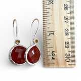 Carnelian & Citrine Solid 925 Sterling Silver Earrings