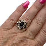 Black Onyx Solid 925 Sterling Silver Ring 7