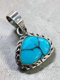 Egyptian Turquoise Solid 925 Sterling Silver Pendant