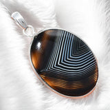 Banded Agate Solid 925 Sterling Silver Pendant